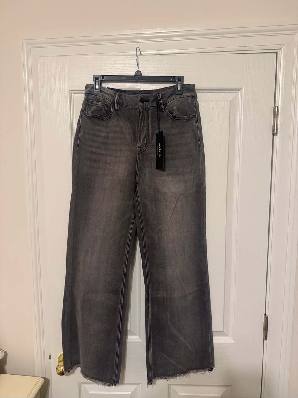 MICA denim dark grey super soft high rise wide leg jeans